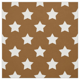 Tecido Estrelas Brancas Marrons Padrão Têxtil Decorativo