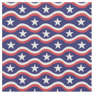 Tecido estrelas da bandeira americana dos EUA com ondas v