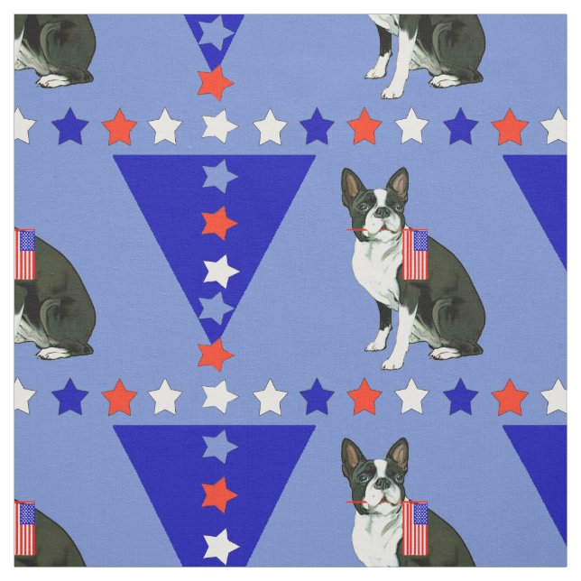 Tecido Estrelas de Boston Terrier (Modelo)