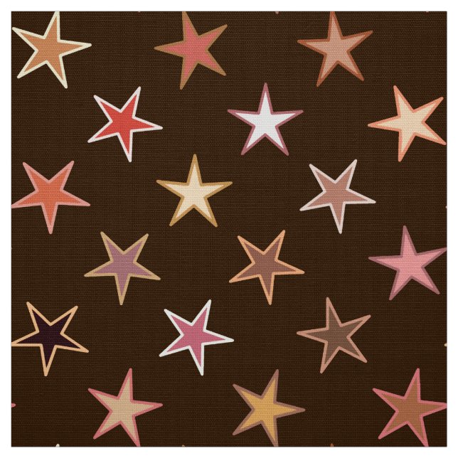 Tecido Estrelas de Brilho Moderno, Castanho de Chocolate  (Modelo)