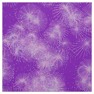 Tecido Estrelas de cristal de gelo, fundo roxo