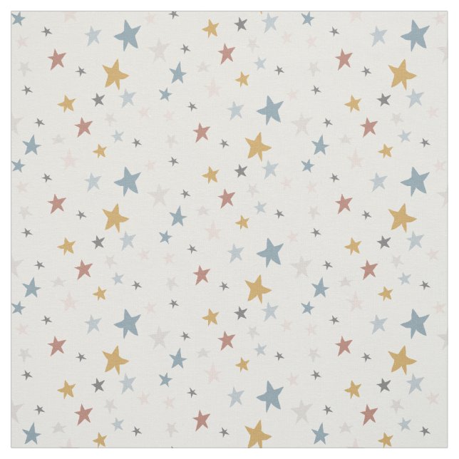 Tecido Estrelas dispersas Enfermeiro de Bebê Dourado com  (Modelo)