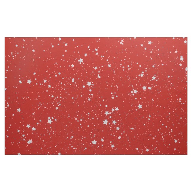 Tecido Estrelas do brilho - vermelho de prata (Fat Quarter)