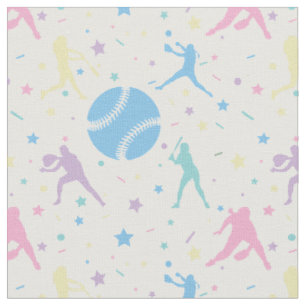 Tecido Estrelas do Jogador de Softbol Feminino