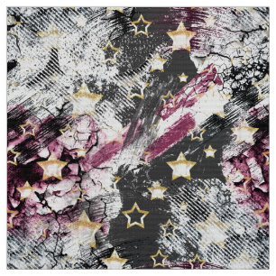 Tecido estrelas Douradas grunge abstrato na moda