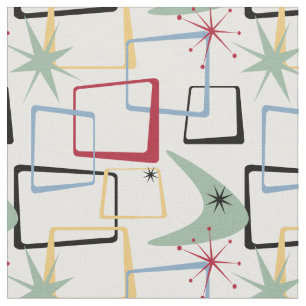 Tecido Estrelas e Meio século de Boomerang em Quadrados A