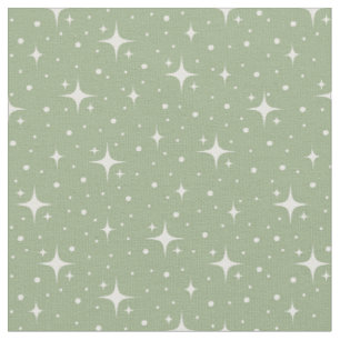 Tecido Estrelas e Pontos em Verde Salvia