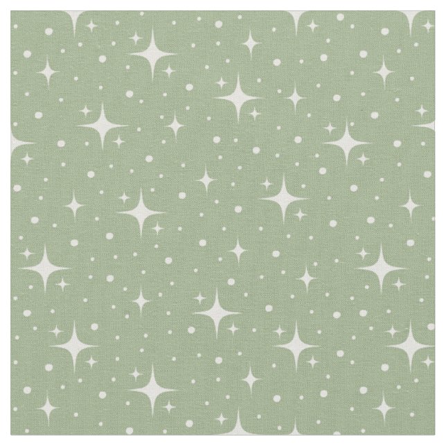 Tecido Estrelas e Pontos em Verde Salvia (Detalhe)