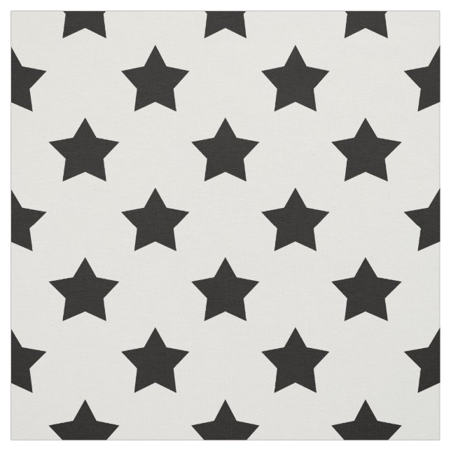 Tecido Estrelas Negras Brancas - Têxtil Decorativo (Modelo)
