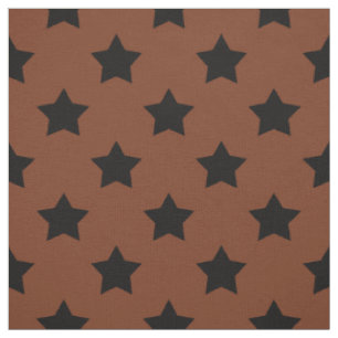 Tecido Estrelas Pretas Marrons Padrão Têxtil Decorativo