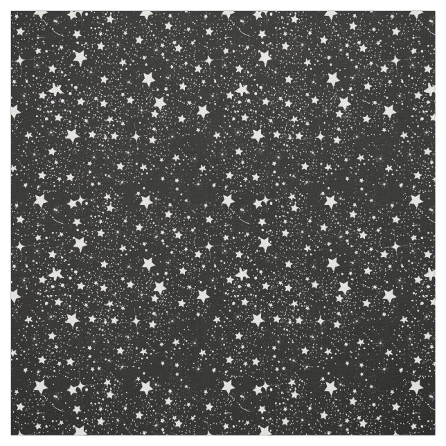Tecido Estrelas preto e branco dispersadas (Modelo)