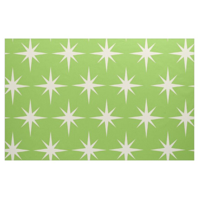 Tecido estrelas retro atômicas em verde lima (Jarda)