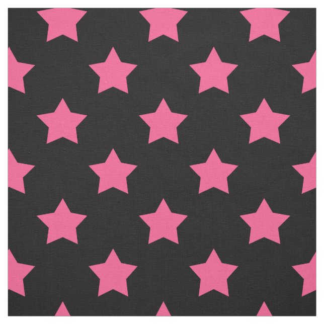 Tecido Estrelas Rosa Têxteis em Fundo Preto (Modelo)