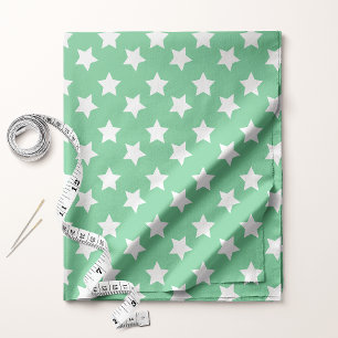 Tecido Estrelas Verdes Menta Chic Padrão Espacial
