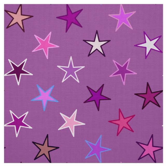 Tecido Estrelas, violeta, ameixa e rosa modernos do (Modelo)