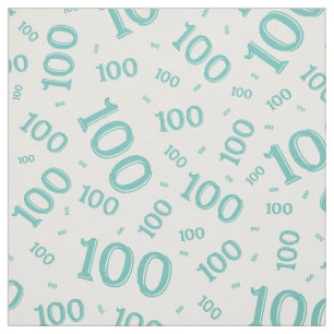 Tecido Etapa 100 Número Padrão Teal/Branco