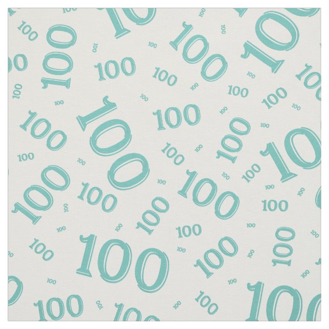 Tecido Etapa 100 Número Padrão Teal/Branco (Modelo)