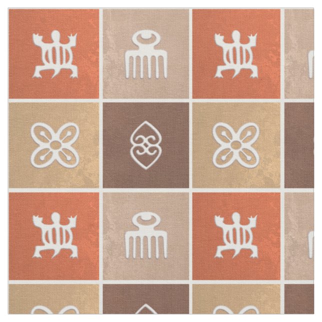 Tecido Ethnic African pattern with Adinkra symbols (Detalhe)