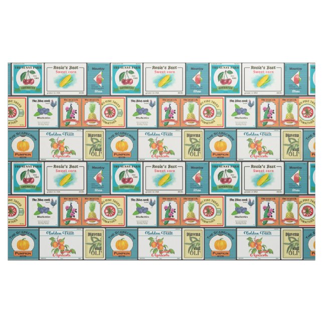 Tecido Etiquetas de Fruta em conserva (Fat Quarter)