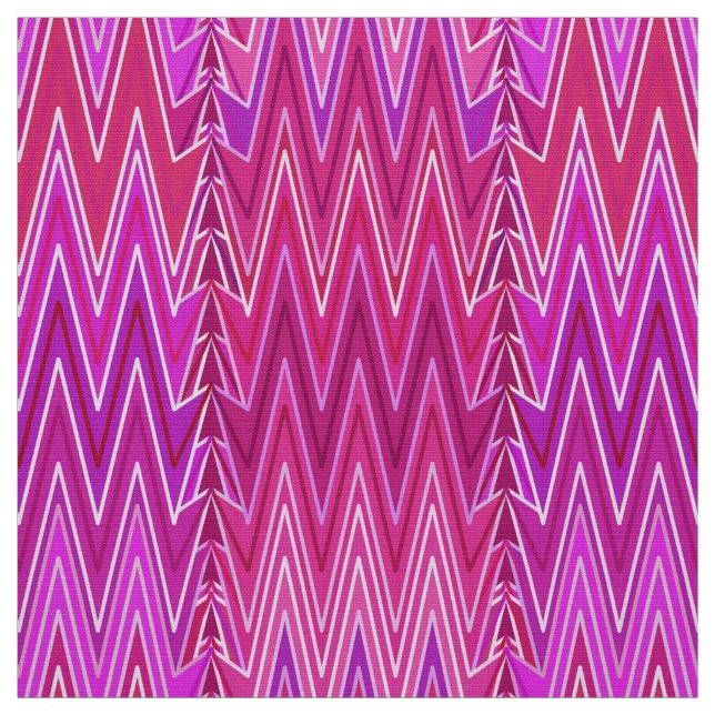 Tecido Etnia Chevron Damask, Purple e Fuchsia Pink (Modelo)