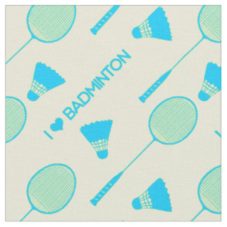 Tecido Eu adoro badminton no amarelo pastel