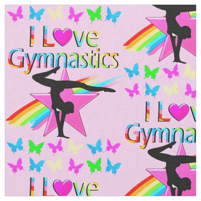TECIDO EU AMO GINÁSTICA RAINBOW GYMNAST GIRL DESIGN (Detalhe)