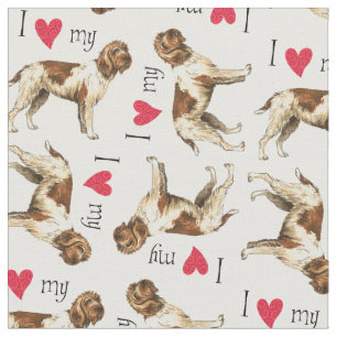 Tecido Eu amo meu apontar Griffon Wirehaired