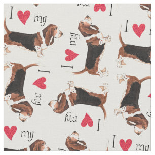 Tecido Eu amo meu Basset Hound