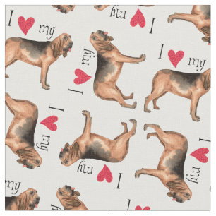 Tecido Eu amo meu Bloodhound