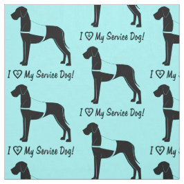 Tecido Eu amo meu cão do serviço de great dane!