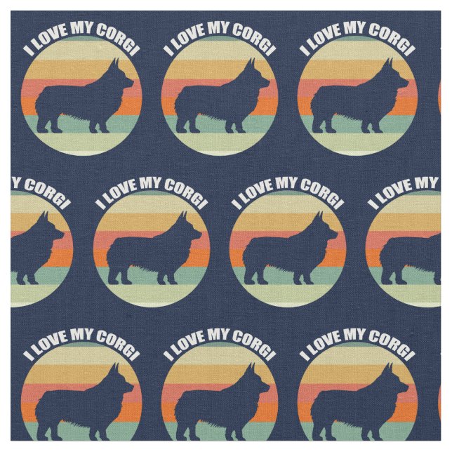 Tecido Eu Amo Meu Corgi (Detalhe)