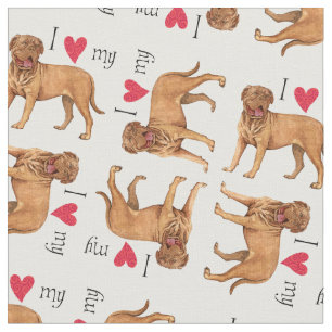 Tecido Eu amo meu Dogue de Bordéus