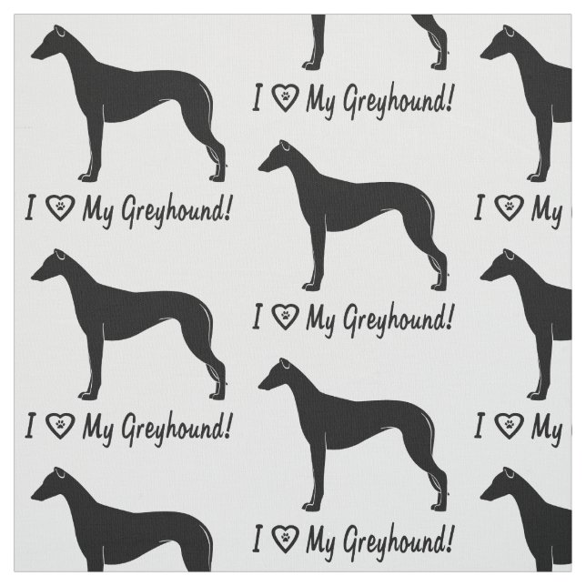 Tecido Eu amo meu galgo! (Modelo)