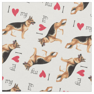 Tecido Eu amo meu german shepherd