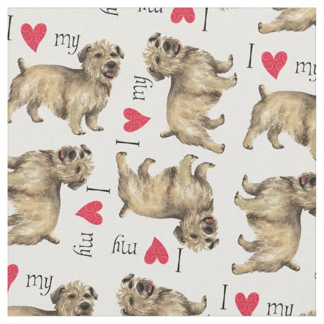 Tecido Eu amo meu Glen de Imaal Terrier (Detalhe)
