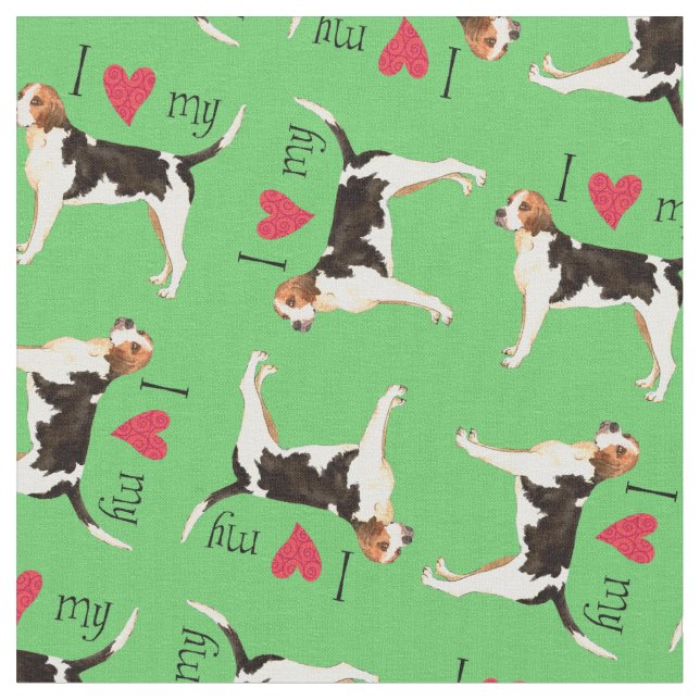 Tecido Eu Amo meu Inglês Foxhound (Detalhe)