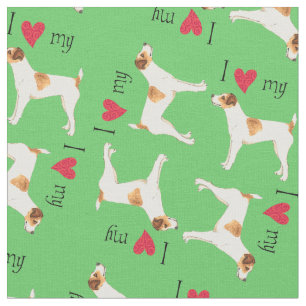 Tecido Eu amo meu Jack Russell Terrier