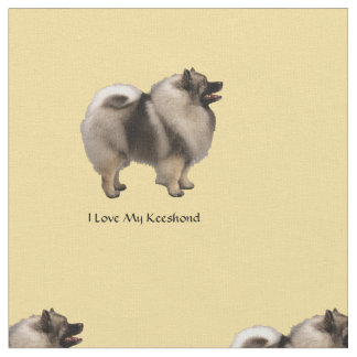 Tecido Eu amo meu Keeshond