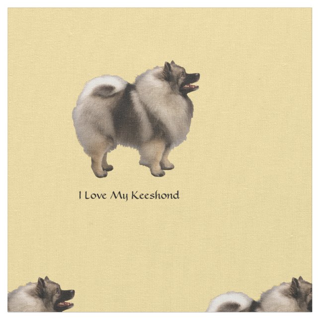 Tecido Eu amo meu Keeshond (Detalhe)