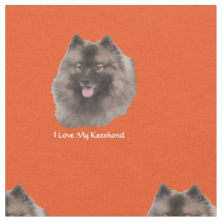 Tecido Eu amo meu Keeshond
