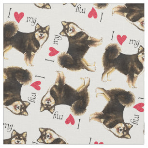 Tecido Eu amo meu Lapphund finlandês