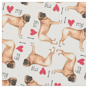 Tecido Eu amo meu Mastiff
