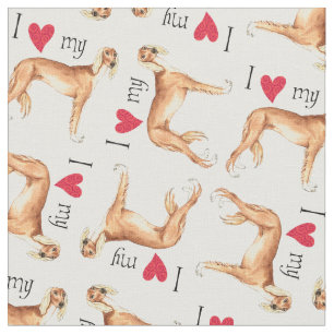 Tecido Eu amo meu Saluki