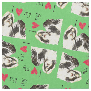 Tecido Eu amo meu Shih Tzu