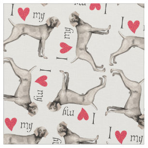 Tecido Eu amo meu Weimaraner