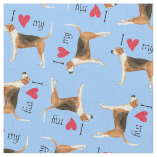 Tecido Eu Amo o meu Foxhound Americano
