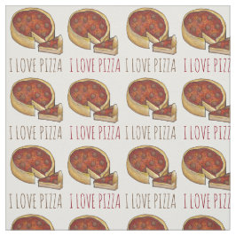Tecido Eu Amo Pizza Chicago Deep Dish Pepperoni Cheese