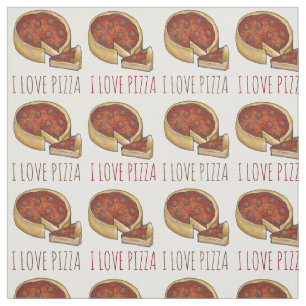 Tecido Eu Amo Pizza Chicago Deep Dish Pepperoni Cheese
