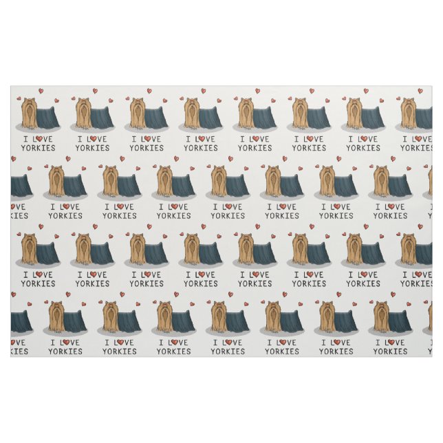 Tecido Eu Amo Yorkies (Eu Amo Yorkshire Terriers) - Cute (Fat Quarter)