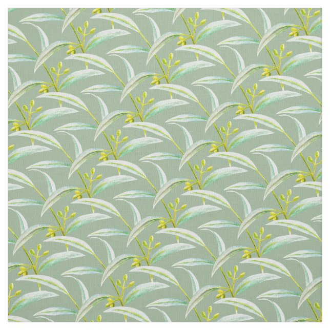 Tecido Eucalyptus deixa aquarela pintura (Modelo)